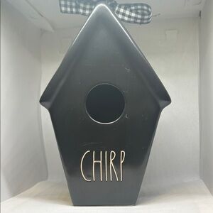 Black Birdhouse with Checkered Ribbon